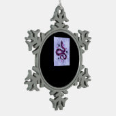 Whimsigoth Schlange Blume Schneeflocken Zinn-Ornament (Links)