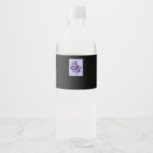 Whimsigoth Schlange Blume Wasserflaschenetikett