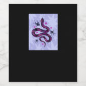 Whimsigoth Schlange Blume Weinetikett (Einzelnes Label)