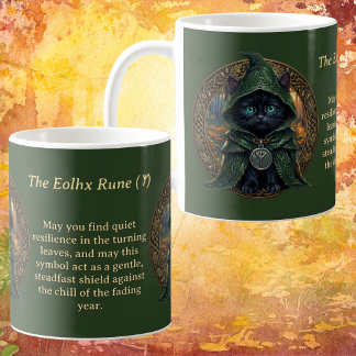 Whimsigoth Schwarze Katze Mystische Eolhx Rune Hal Kaffeetasse