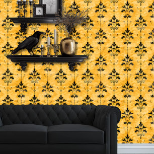 Whimsigoth Simple Gold und Black Elegante Tapete