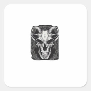 Whimsigoth Skull Gothic Ästhetik Design Classic Quadratischer Aufkleber