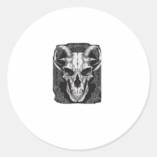 Whimsigoth Skull Gothic Ästhetik Design Classic Runder Aufkleber (Vorderseite)