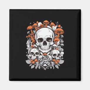 Whimsigoth Skulls & Mushrooms Vintag Botanische As Magnet