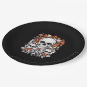 Whimsigoth Skulls & Mushrooms Vintag Botanische As Pappteller (Schrägansicht)