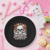 Whimsigoth Skulls & Mushrooms Vintag Botanische As Pappteller (Party)