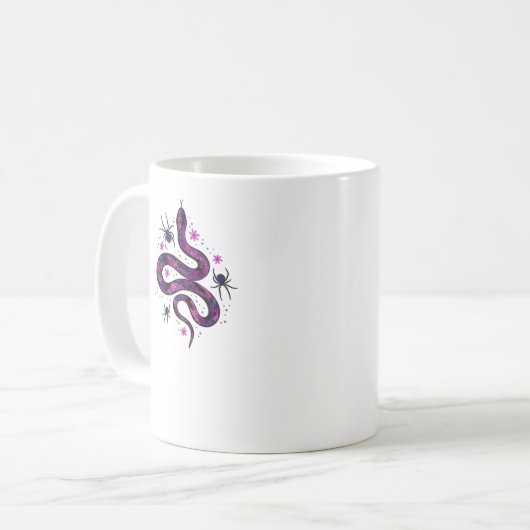 Whimsigoth Snake Blume Classic Kaffeetasse (Vorderseite Links)