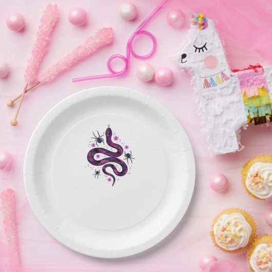 Whimsigoth Snake Blume Classic Pappteller (Party)