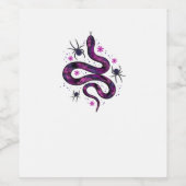 Whimsigoth Snake Blume Classic Weinetikett (Einzelnes Label)