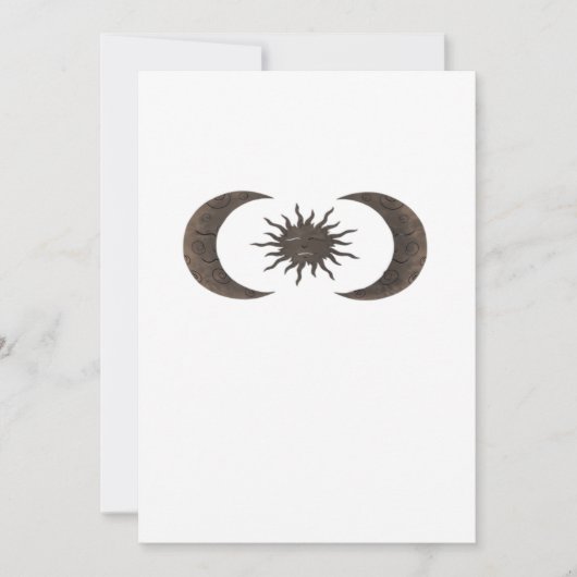 Whimsigoth Sonne und Mond Feiertagskarte (Vorderseite)