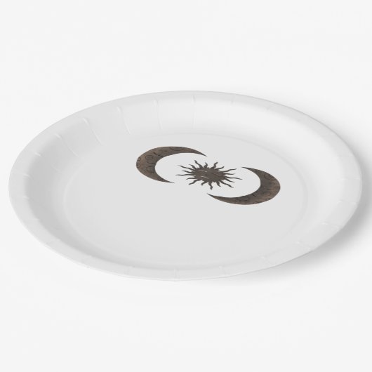 Whimsigoth Sonne und Mond Pappteller (Schrägansicht)