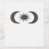 Whimsigoth Sonne und Mond Weinetikett (Einzelnes Label)