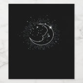 Whimsigoth Starry Night Moon Witchy Classic Weinetikett (Einzelnes Label)
