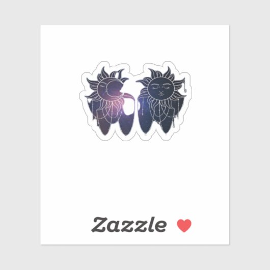 Whimsigoth Starry Night Sun Moon Witchy Classic Aufkleber (Blatt)