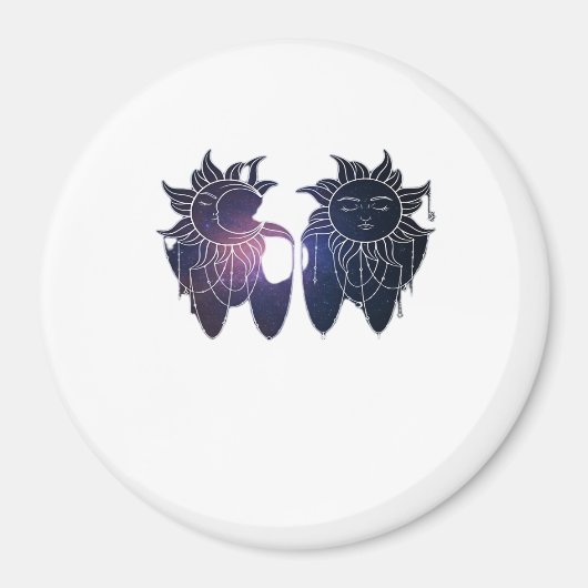 Whimsigoth Starry Night Sun Moon Witchy Classic Magnet (Vorne)