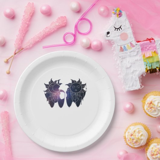 Whimsigoth Starry Night Sun Moon Witchy Classic Pappteller (Party)