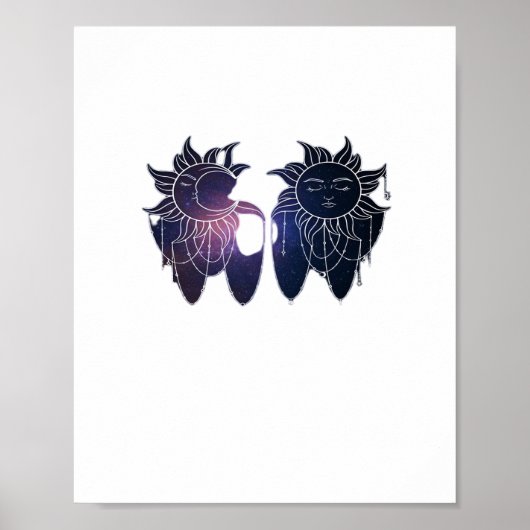 Whimsigoth Starry Night Sun Moon Witchy Classic Poster (Vorne)