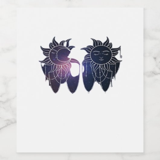 Whimsigoth Starry Night Sun Moon Witchy Classic Weinetikett (Einzelnes Label)