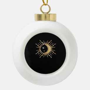 Whimsigoth Sun Moon Space Classic Keramik Kugel-Ornament