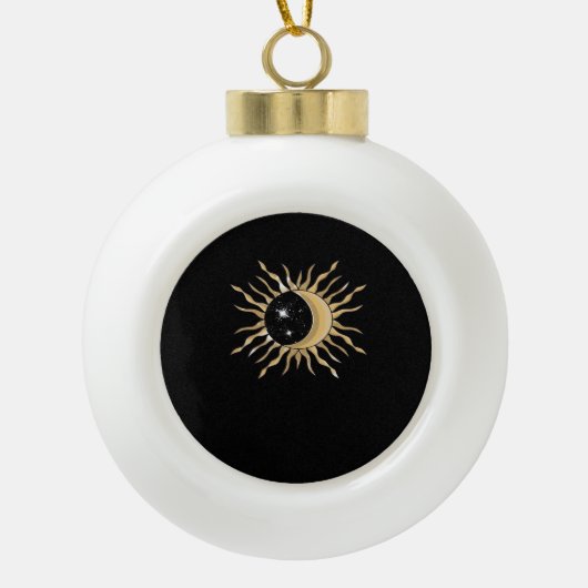 Whimsigoth Sun Moon Space Classic Keramik Kugel-Ornament (Vorderseite)