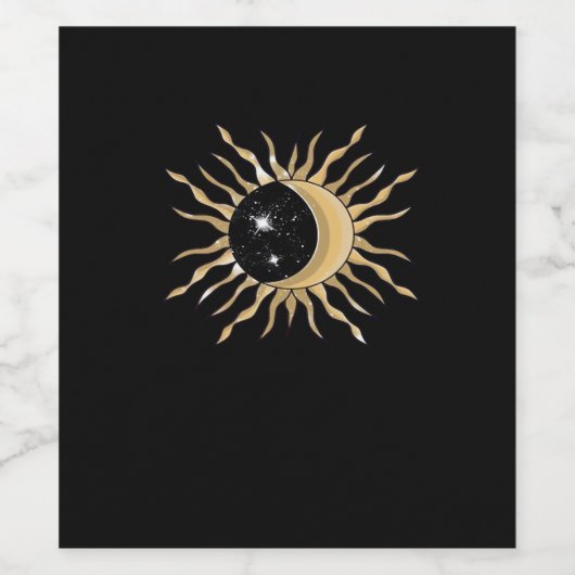 Whimsigoth Sun Moon Space Classic Weinetikett (Einzelnes Label)