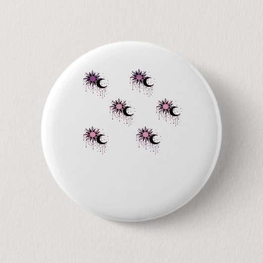 Whimsigoth Sun Moon Witchy Button (Vorderseite)