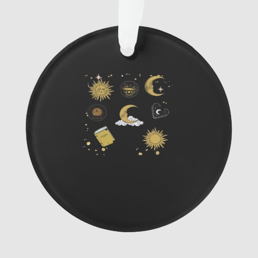 Whimsigoth Sun Moon Witchy Classic Ornament (Vorderseite)