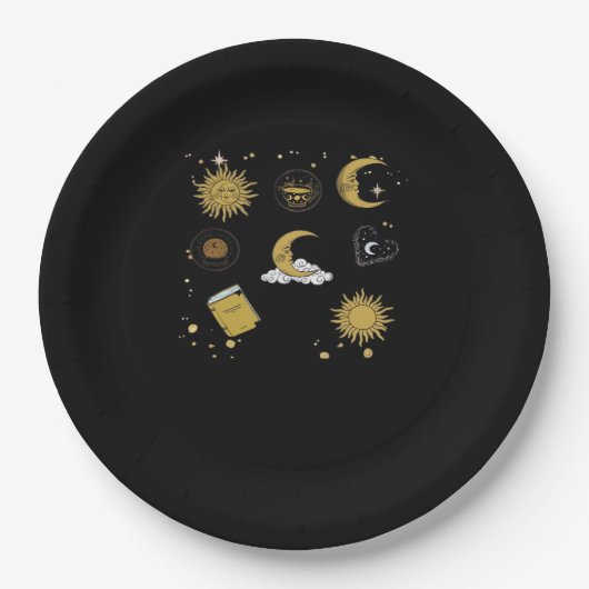 Whimsigoth Sun Moon Witchy Classic Pappteller (Vorderseite)