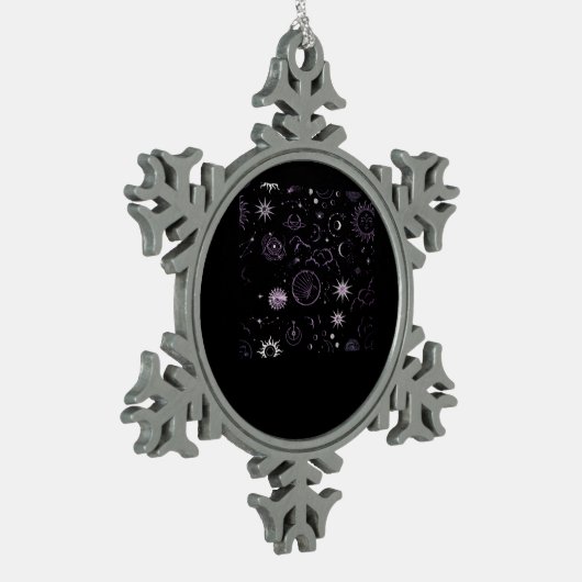 Whimsigoth Sun Moon Witchy Classic Schneeflocken Zinn-Ornament (Links)