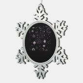 Whimsigoth Sun Moon Witchy Classic Schneeflocken Zinn-Ornament (Rechts)