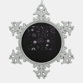 Whimsigoth Sun Moon Witchy Classic Schneeflocken Zinn-Ornament (Vorderseite)