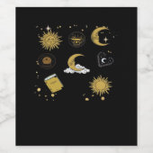 Whimsigoth Sun Moon Witchy Classic Weinetikett (Einzelnes Label)