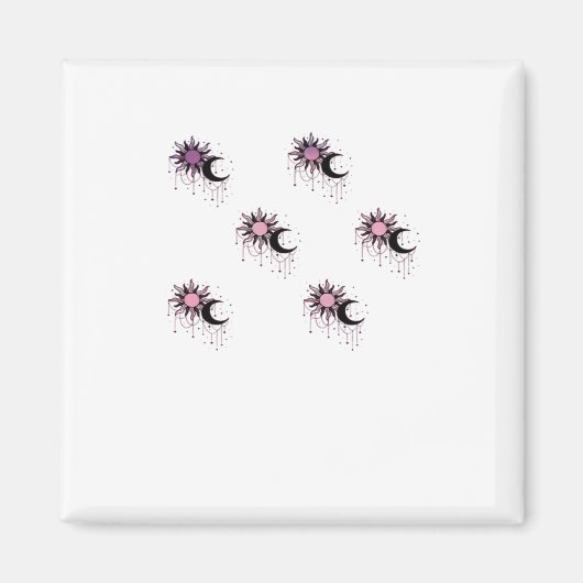 Whimsigoth Sun Moon Witchy Magnet (Vorne)