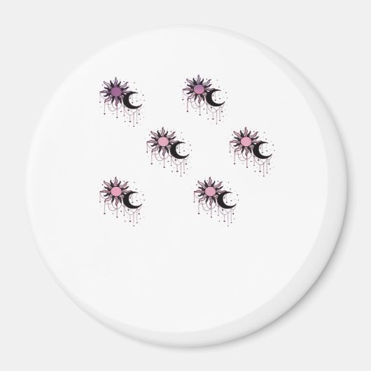 Whimsigoth Sun Moon Witchy Magnet (Vorne)