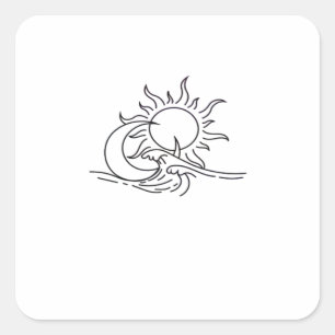 Whimsigoth Sun Sea Witchy Quadratischer Aufkleber