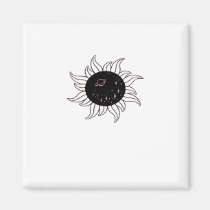Whimsigoth Sun Space Mountains und Sonnenuntergang Magnet