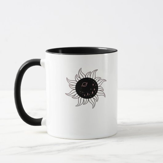 Whimsigoth Sun Space Mountains und Sonnenuntergang Tasse (Links)