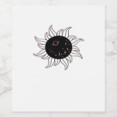 Whimsigoth Sun Space Mountains und Sonnenuntergang Weinetikett (Einzelnes Label)