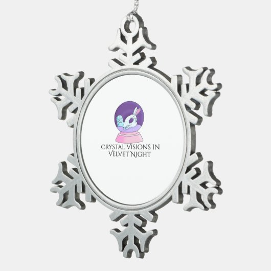 Whimsigoth Tinte - Mystische Wälder, Monde & Magie Schneeflocken Zinn-Ornament (Rechts)