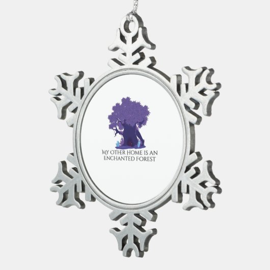 Whimsigoth Tinte - Mystische Wälder, Monde & Magie Schneeflocken Zinn-Ornament (Rechts)