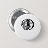 Whimsigoth Watercolor Sun Moon Witchy Classic Button (Vorne & Hinten)
