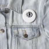 Whimsigoth Watercolor Sun Moon Witchy Classic Button (Beispiel)