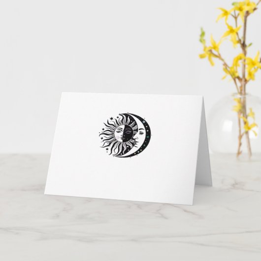 Whimsigoth Watercolor Sun Moon Witchy Classic Karte (Gelbe Blume)