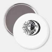 Whimsigoth Watercolor Sun Moon Witchy Classic Magnet (Vorderseite/Rückseite)