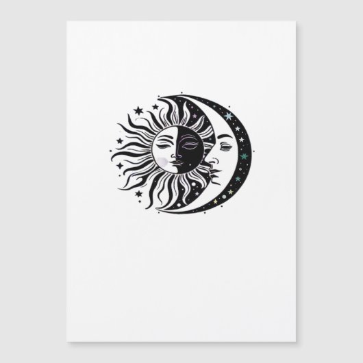 Whimsigoth Watercolor Sun Moon Witchy Classic Magnetkarte (Vorderseite)