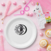 Whimsigoth Watercolor Sun Moon Witchy Classic Pappteller (Party)
