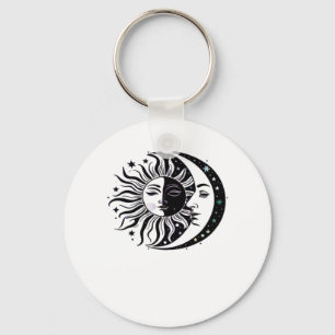 Whimsigoth Watercolor Sun Moon Witchy Classic Schlüsselanhänger