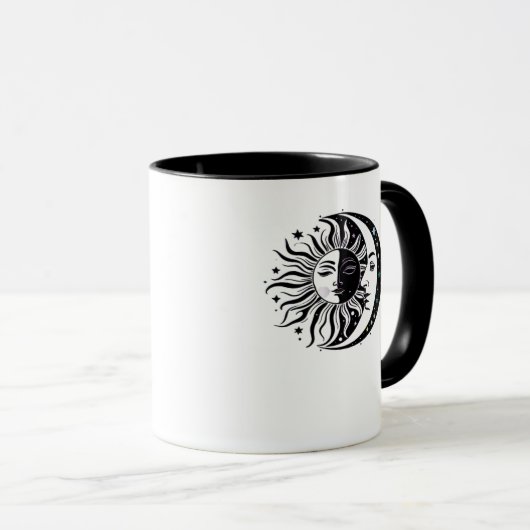 Whimsigoth Watercolor Sun Moon Witchy Classic Tasse (VorderseiteRechts)