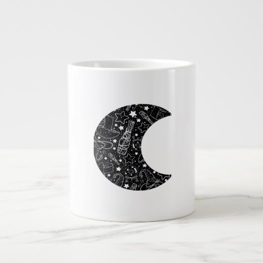 Whimsigoth Witch Moon Wicca Kawaii Goth Tattoo Ast Jumbo-Tasse (Vorderseite)