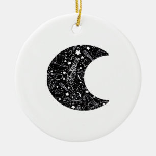 Whimsigoth Witch Moon Wicca Kawaii Goth Tattoo Ast Keramik Ornament